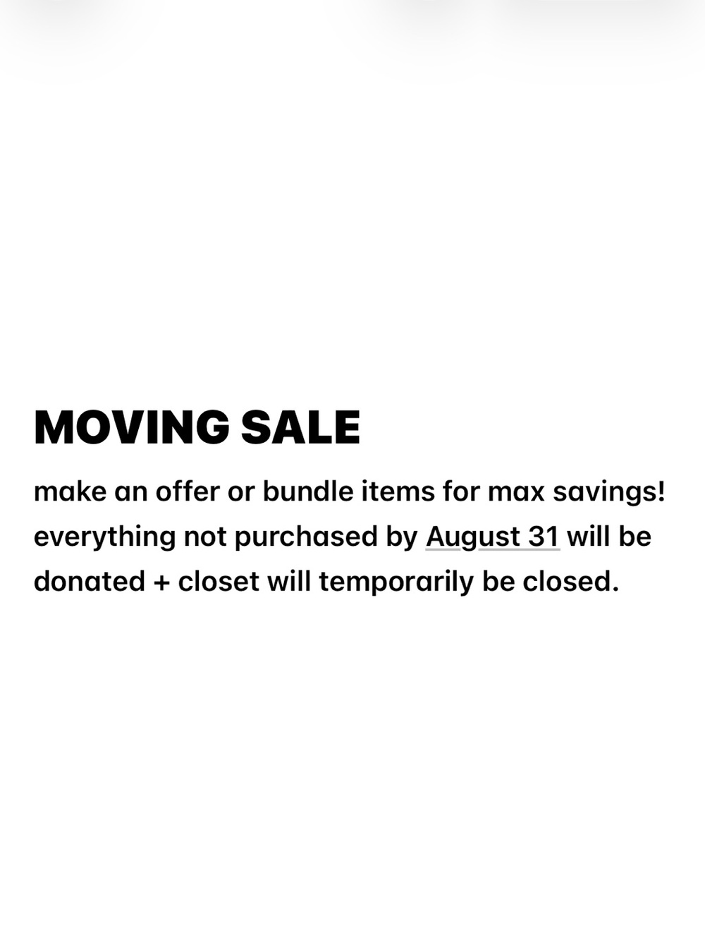 Moving Sale!